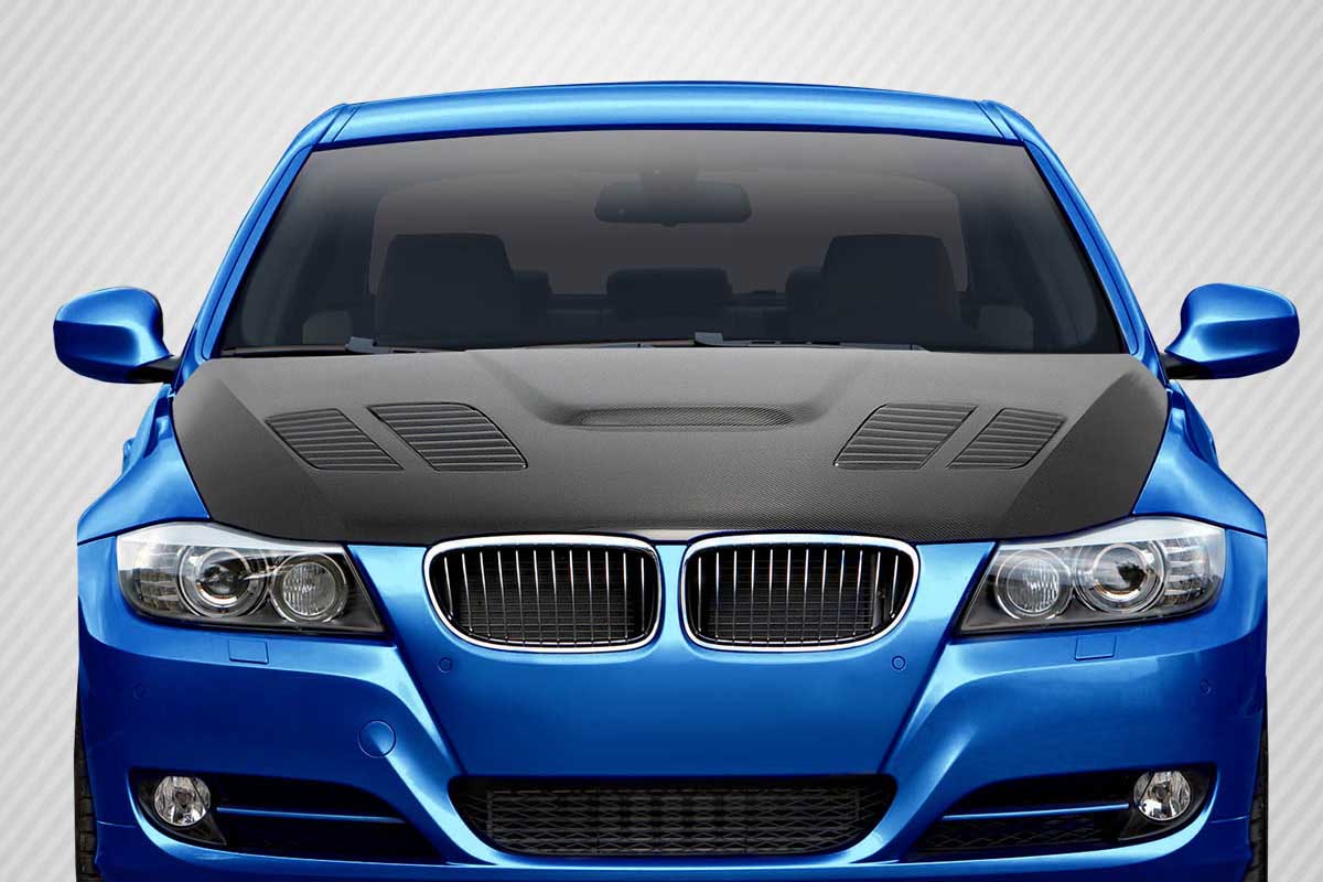 2009 BMW 3 Series 0 Carbon Fiber Hood Body Kit - 2009-2011 BMW 3 Series E90 Carbon Creations GTR Hood - 1 Piece