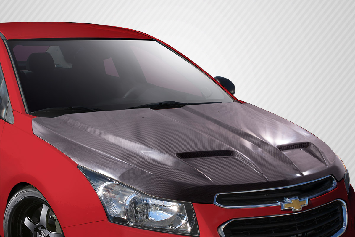 2015 Chevrolet Cruze 0 Carbon Fiber Hood Body Kit - 2011-2015 Chevrolet Cruze Carbon Creations WS6 Hood - 1 Piece