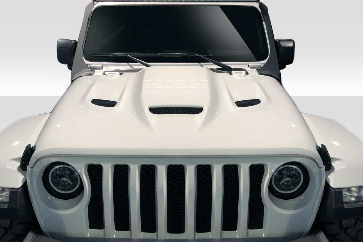 Fiberglass+ Hood Body Kit for 2019 Jeep Wrangler 0  - 2019-2019 Jeep Wrangler Duraflex Hellcat Look Hood - 1 Piece