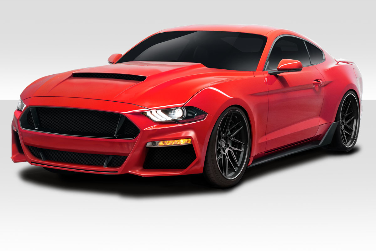 Fiberglass+ Kit Body Kit for 2018 Ford Mustang 0  - 2018-2019 Ford Mustang Duraflex Grid Body Kit - 4 piece - Includes Grid Front Bumper (115000) Grid Side Skirts (115004) Grid Rear Diffuser (115003)
