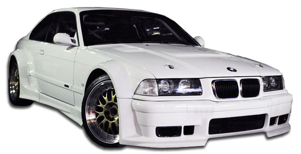 1992-1998 BMW 3 Series E36 2DR Duraflex GT500 Wide Body Kit - 8 Piece - Includes GT500 Wide Body Front Bumper Cover (105335) GT500 Wide Body Side Skirts Rocker Panels (105336) GT500 Wide Body Rear Bumper Cover (105337) GT500 Wide Body Front Fenders (10533